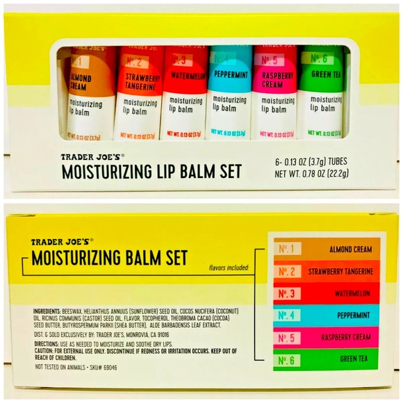 Trader Joes Makeup Trader Joes Moisturizing Lip Balm Gift Set Of 6 Flavors Limited Holiday
